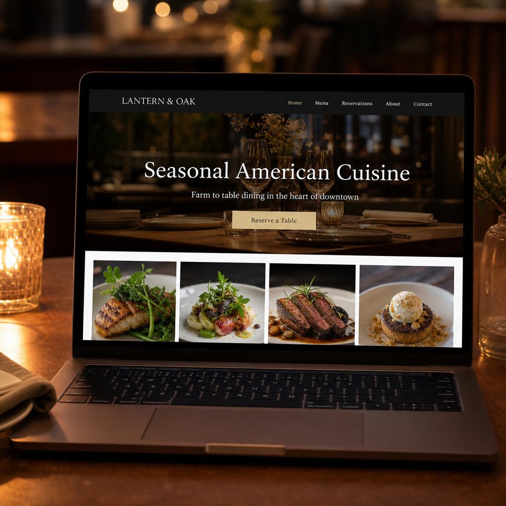 Lantern & Oak — Restaurant website